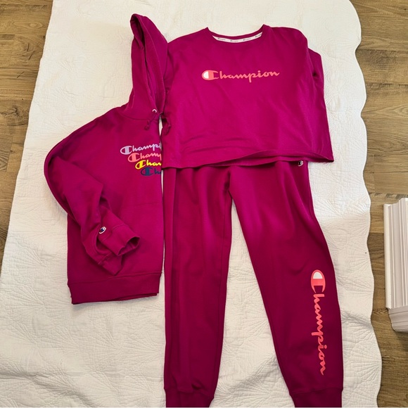 Champion Tops - Champion Women's Fuchsia top, Hoodie and Sweatshirt Set